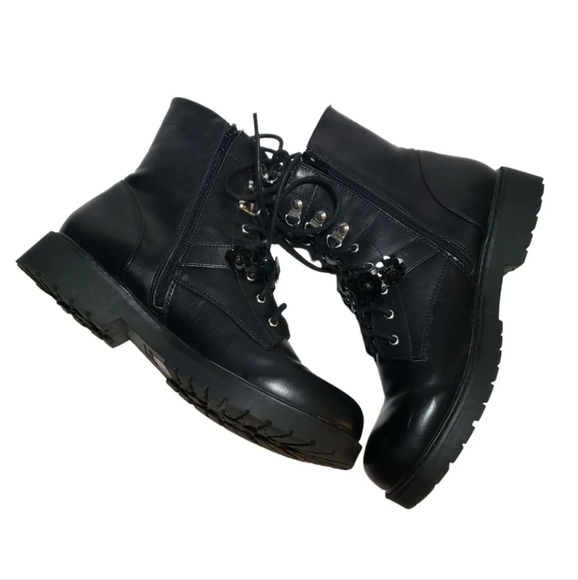 Unionbay Lila 2 Women's Black Combat Boots 10 - Picture 3 of 14